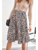 Pleated skirt with a belt, black and beige 3333 - Online store - Boutique